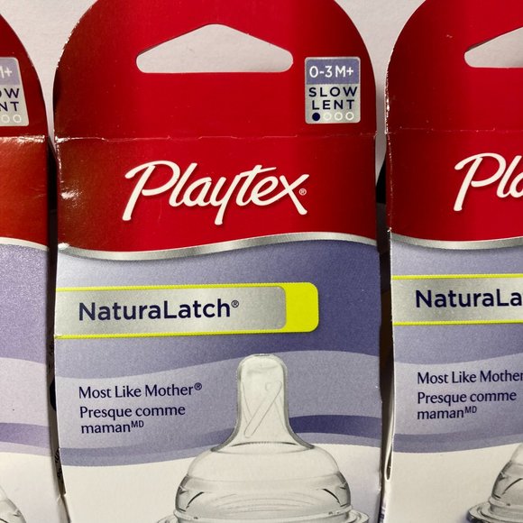 Playtex NaturaLatch Slow Flow Silicone Nipples Baby Bottle 0-3M+ (4) 2 Packs - Picture 6 of 15